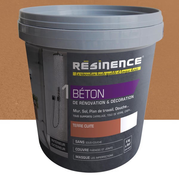 Enduit decoratif Beton RESINENCE, terre cuite, 4 kg