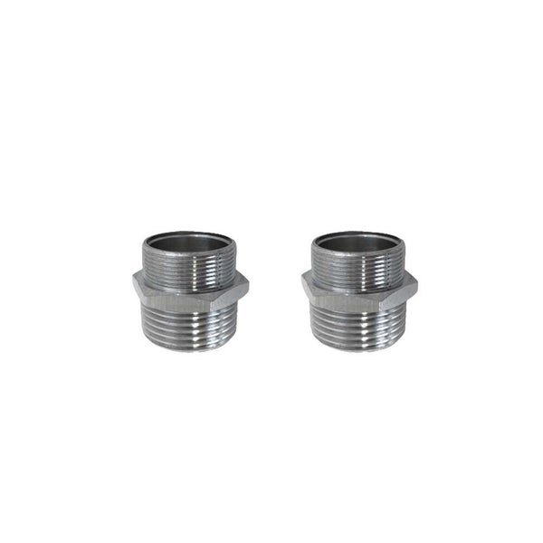 Lot de 2 raccords droits mâle 12 x 17mm chrome