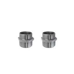Lot de 2 raccords droits mâle 12 x 17mm chrome