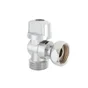 Robinet d'arrêt equerre 1/4 de tour, mâle / femelle 20 x 27 mm chrome