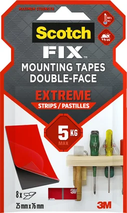 Bande adhésif double face extérieur X8 SCOTCH 25 mm x 76 mm