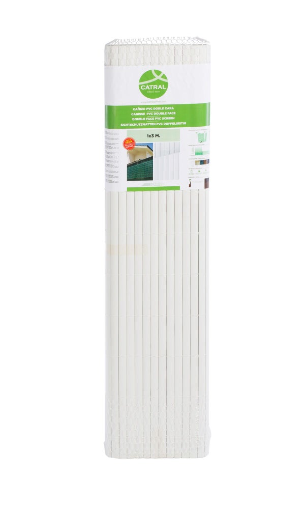 Canisse double face pvc blanc, H.1.5 x L.3 m