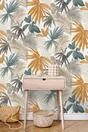 Papier peint intissé, Wild palms, jaune