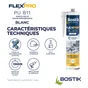 Lot de 3 colle de fixation polyuréthane Flexpro pu 811 BOSTIK, 900ml blanc