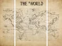 Toile imprimée Triptyque Map World ARTIS l.65 x H.97 cm