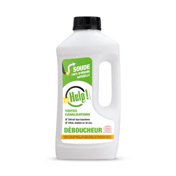 Déboucheur soude 100% origine naturelle wc et canalisations HELP 1l
