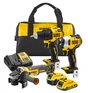 Set de 3 outils sans fil DEWALT Dck371mdr-qw, 18 V 4 Ah, 2 batteries BRUSHLESS DUAL RUN