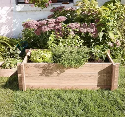 Carré potager naturel L.80 x l.80 x H.21 cm