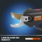 Sécateur sur batterie WORX WG330E, L.25 cm, 20 V