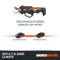 Sécateur sur batterie WORX WG330E, L.25 cm, 20 V
