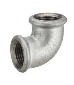 Raccord coudé 90° pour pour tube en acier galvanisé, femelle/femelle, diam. 33 x 42 mm