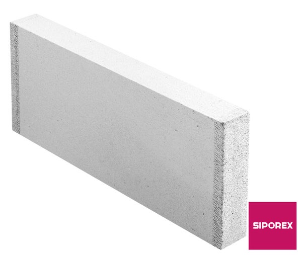 Carreau de beton cellulaire lisse L.62.5 x H.25 x Ep.7 cm SIPOREX