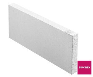 Carreau de beton cellulaire lisse L.62.5 x H.25 x Ep.5 cm SIPOREX