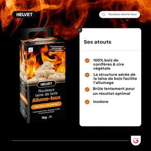 Allume-feu allume-feu HELVET par 80 pièce(s) par 1 kg