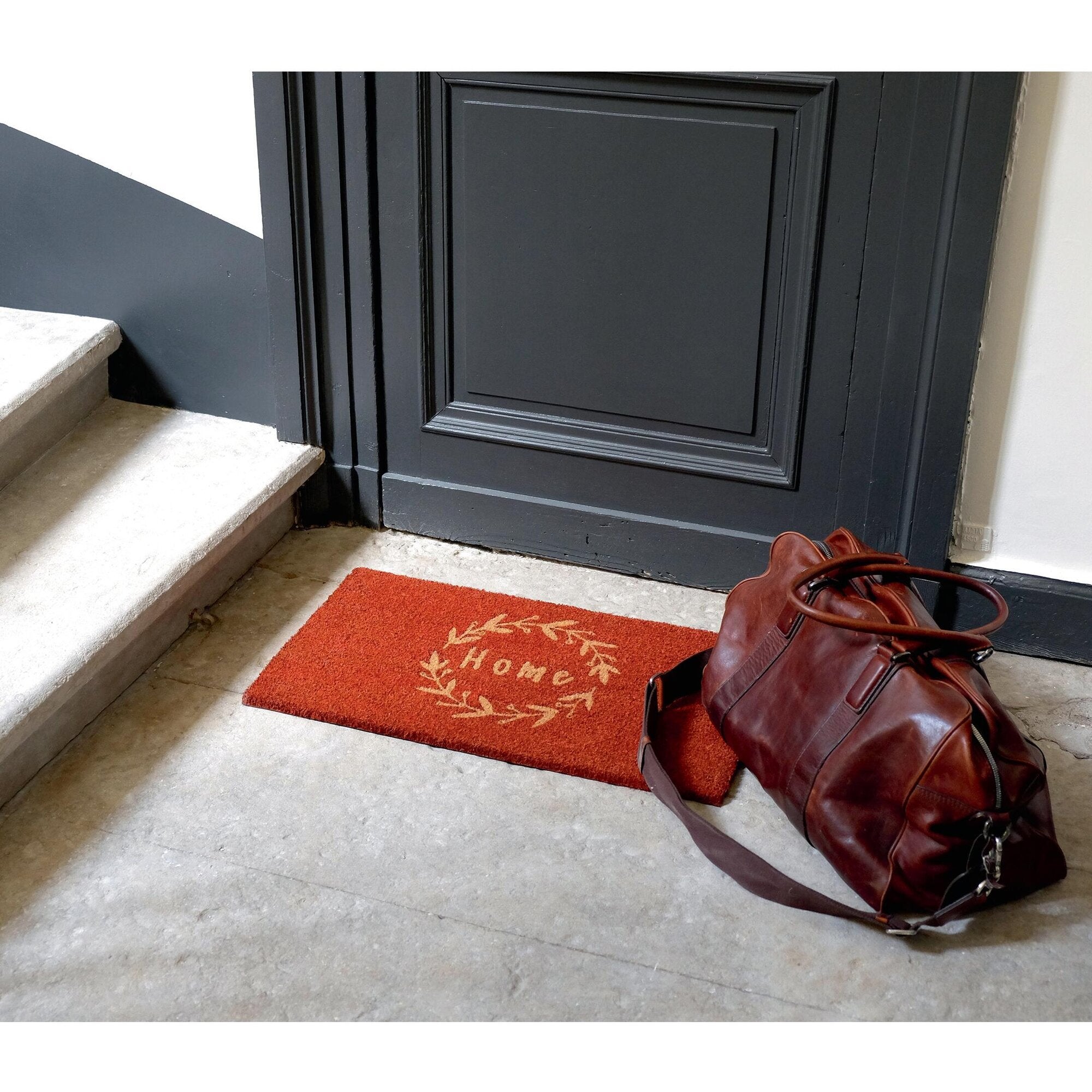 Tapis d'entrée Couronne terracota 35x75cm