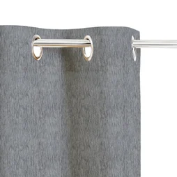 Rideau occultant thermique velours chenille, Auriane gris l.140 x H.280 cm,