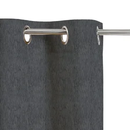 Rideau occultant thermique velours chenille, Auriane anthracite l.140 x H.280cm,