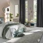 Rideau occultant thermique velours chenille, Auriane anthracite l.140 x H.280cm,