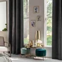 Rideau occultant thermique velours chenille, Auriane anthracite l.140 x H.280cm,