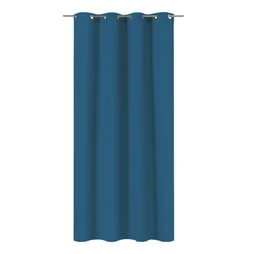 Rideau occultant aspect velours, Annalise bleu l.140 x H.280 cm