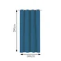 Rideau occultant aspect velours, Annalise bleu l.140 x H.280 cm