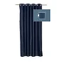 Rideau occultant, Alycia bleu encre l.140 x H.280 cm INSPIRE