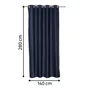 Rideau occultant, Alycia bleu encre l.140 x H.280 cm INSPIRE