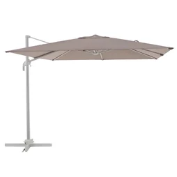 Parasol déporté carré beige Aura NATERIAL L.286 x l.286 cm