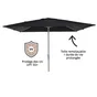 Parasol droit carré, NATERIAL Aura, L.285 x l.285 cm,  gris