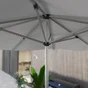 Parasol droit carré, NATERIAL Aura, L.285 x l.285 cm, blanc