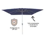 Parasol droit carré, NATERIAL Aura, L.285 x l.285 cm, bleu