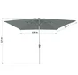 Parasol droit carré, NATERIAL Aura, L.285 x l.285 cm, vert