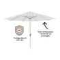 Parasol droit octogonal, NATERIAL Aura , L.394 x l.285 cm, blanc