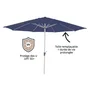 Parasol droit octogonal, NATERIAL Aura, L.394 x l.394 cm, bleu