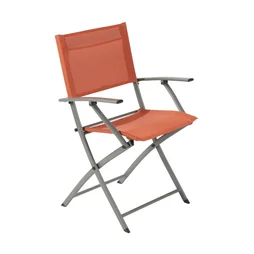 Fauteuil de jardin en acier, NATERIAL Emys, orange cuivré