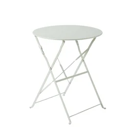 Table de jardin pliante NATERIAL rond vert sage, 2 personnes
