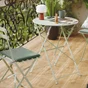 Table de jardin pliante NATERIAL rond vert sage, 2 personnes