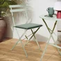 Table de jardin pliante NATERIAL rond vert sage, 2 personnes