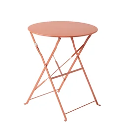 Table de jardin pliante NATERIAL rond 2 personnes orange