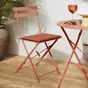 Table de jardin pliante NATERIAL rond 2 personnes orange