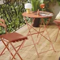 Table de jardin pliante NATERIAL rond 2 personnes orange