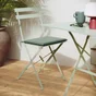 Table de jardin pliante NATERIAL Flora carré vert 2 personnes
