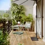 Table de jardin pliante NATERIAL Flora carré vert 2 personnes