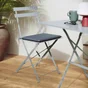 Table de jardin pliante NATERIAL Flora carré bleu 2 personnes