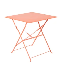 Table de jardin pliante NATERIAL Flora carré orange / cuivré 2 personnes