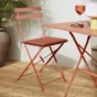 Table de jardin pliante NATERIAL Flora carré orange / cuivré 2 personnes