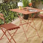 Table de jardin pliante NATERIAL Flora carré orange / cuivré 2 personnes
