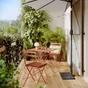 Table de jardin pliante NATERIAL Flora carré orange / cuivré 2 personnes