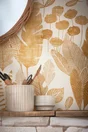 Papier peint vinyle intissé jardin tropical jaune