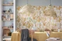 Papier peint vinyle intissé jardin tropical jaune